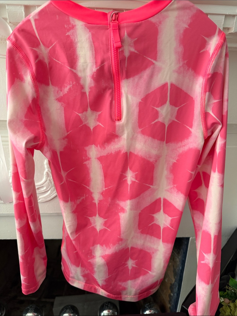 Crewcuts Pink & White Tie-Dye Long-Sleeve Swim Tee